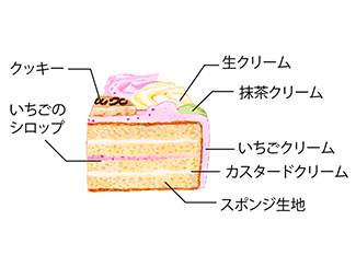 苺の生クリーム＆カスタードのケーキ写真２