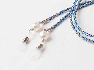 真珠とシルクのグラスコード・ブルー写真２